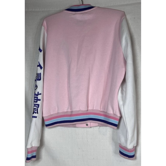 Spirited Away Studio Ghibli Soot Sprites Pastel Pink Varsity Jacket Women's M - Picture 7 of 9